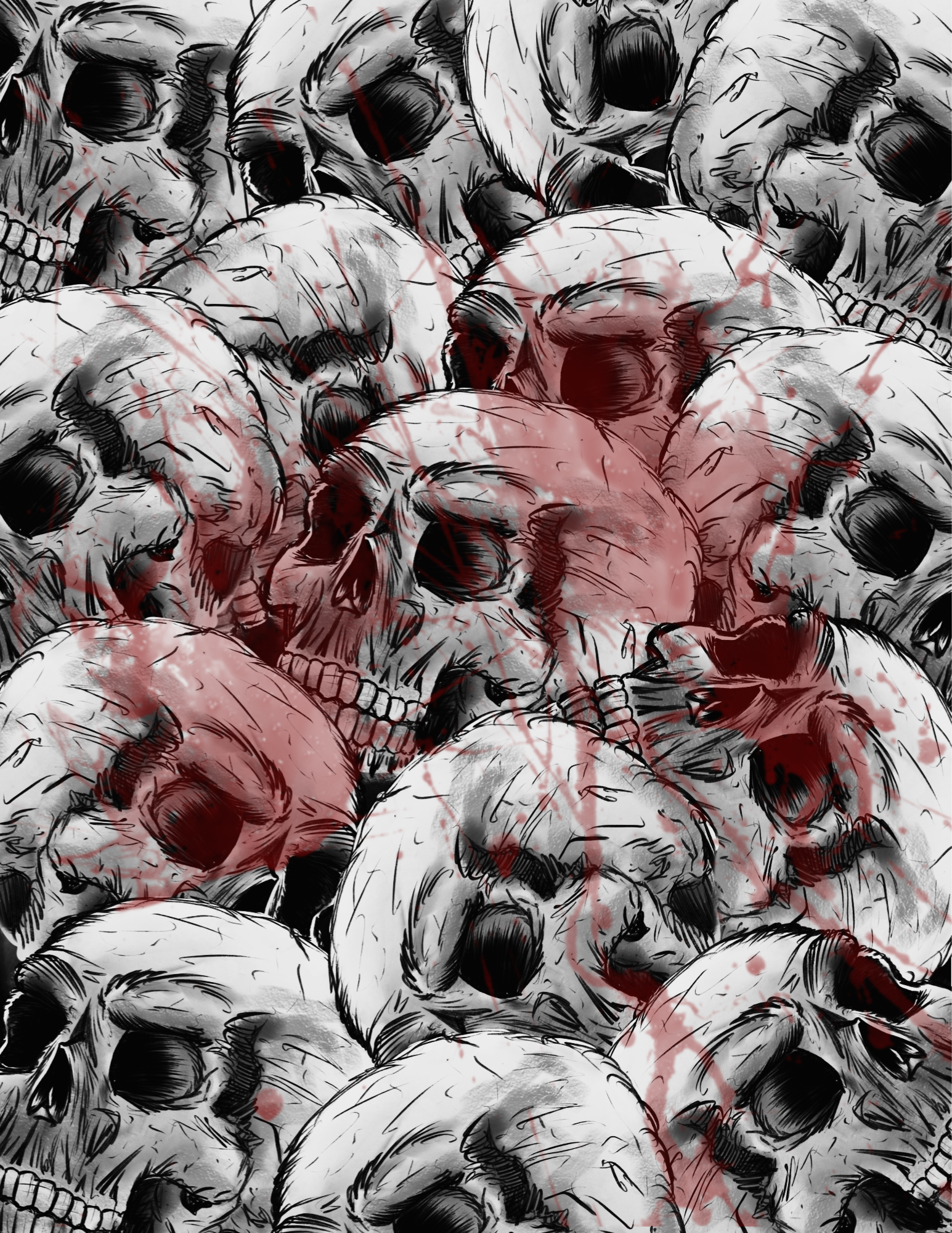 Assassin War Poker Deck Black, White and Blood